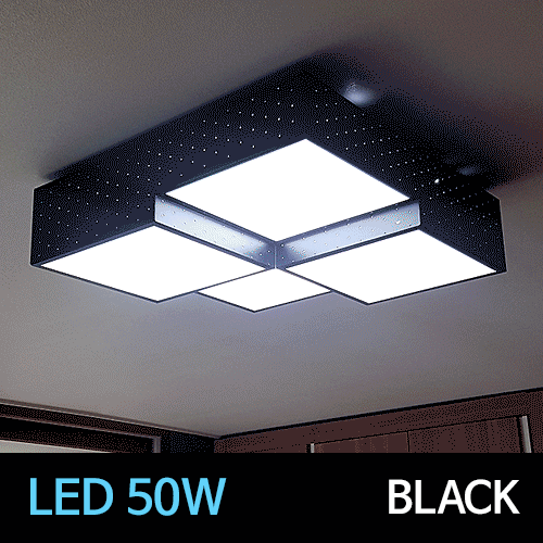 LED 큐브4등 인테리어 방등 50W (블랙)